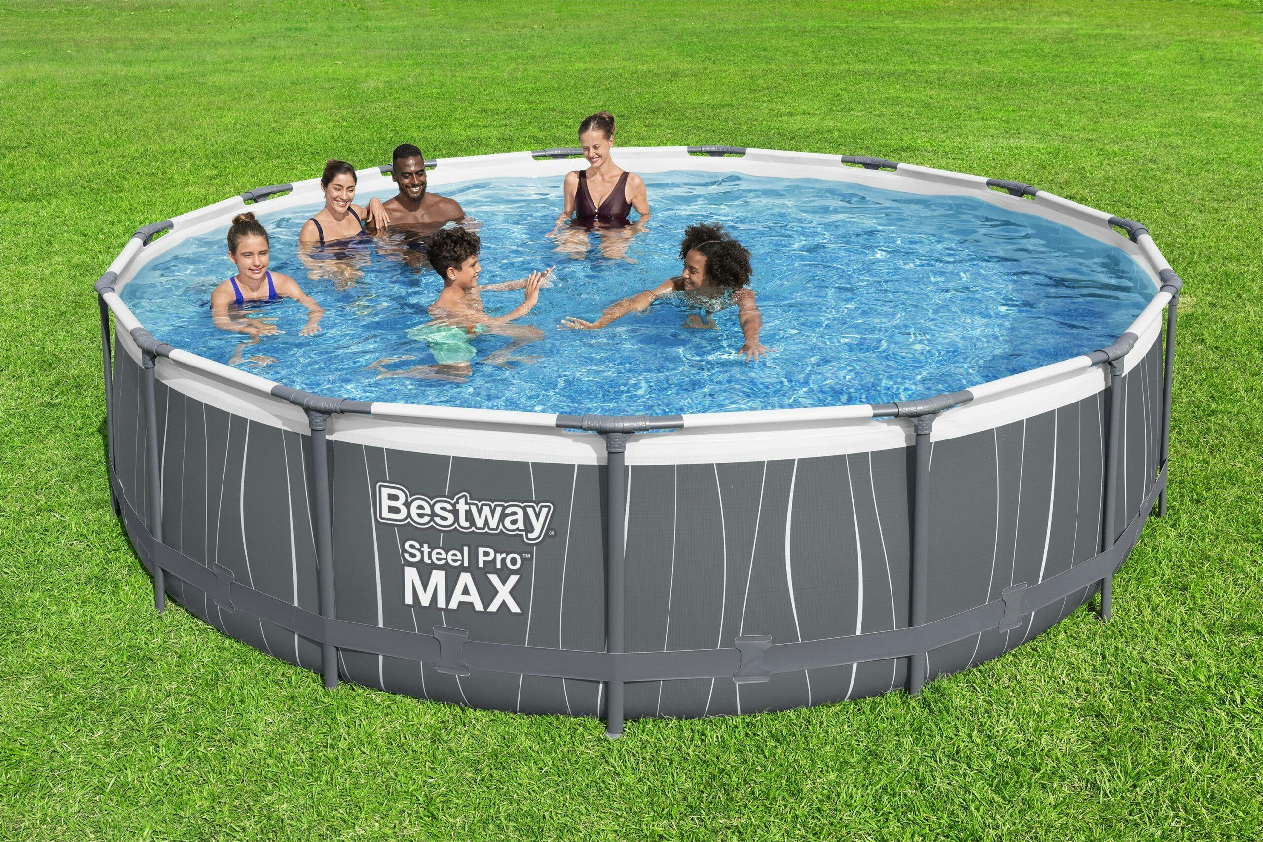 piscina steel pro max rotonda con led image
