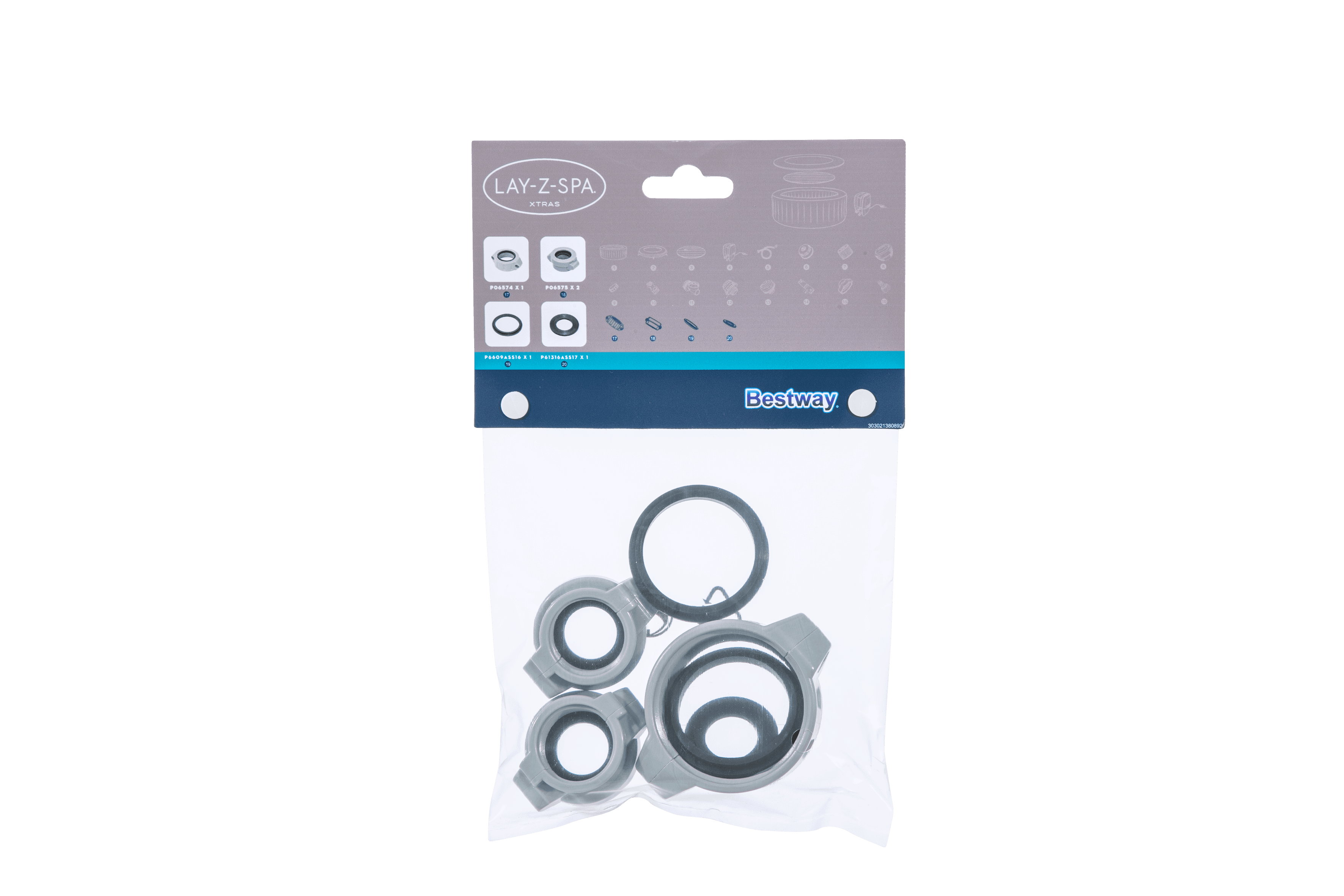 Ricambi idromassaggi Kit ghiere e rondelle per ingresso e uscita per idromassaggi Lay-Z-Spa Bestway 1