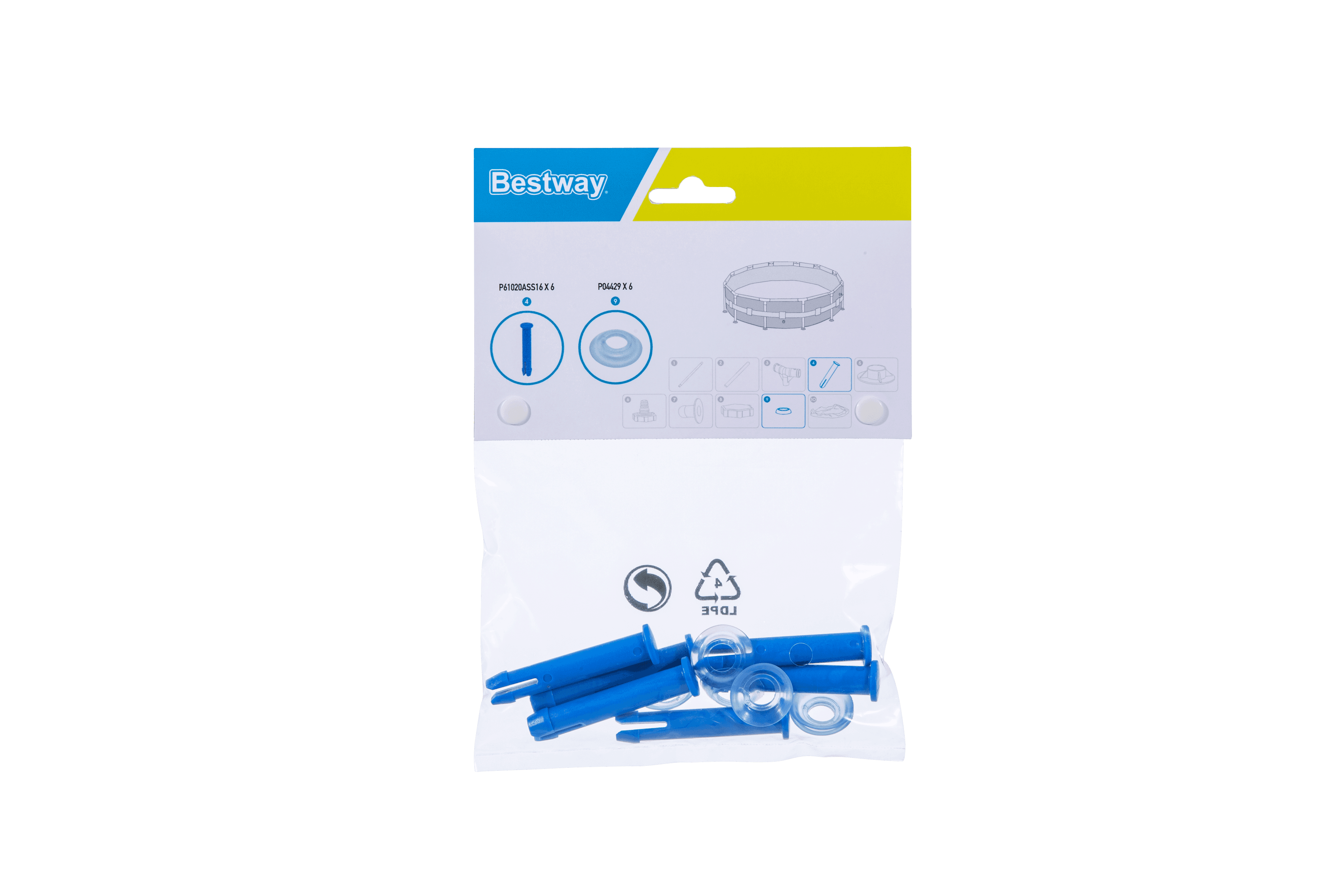 Ricambi Piscine e Spa Kit perni e guarnizioni per piscine fuori terra rotonde Steel Pro Bestway 1