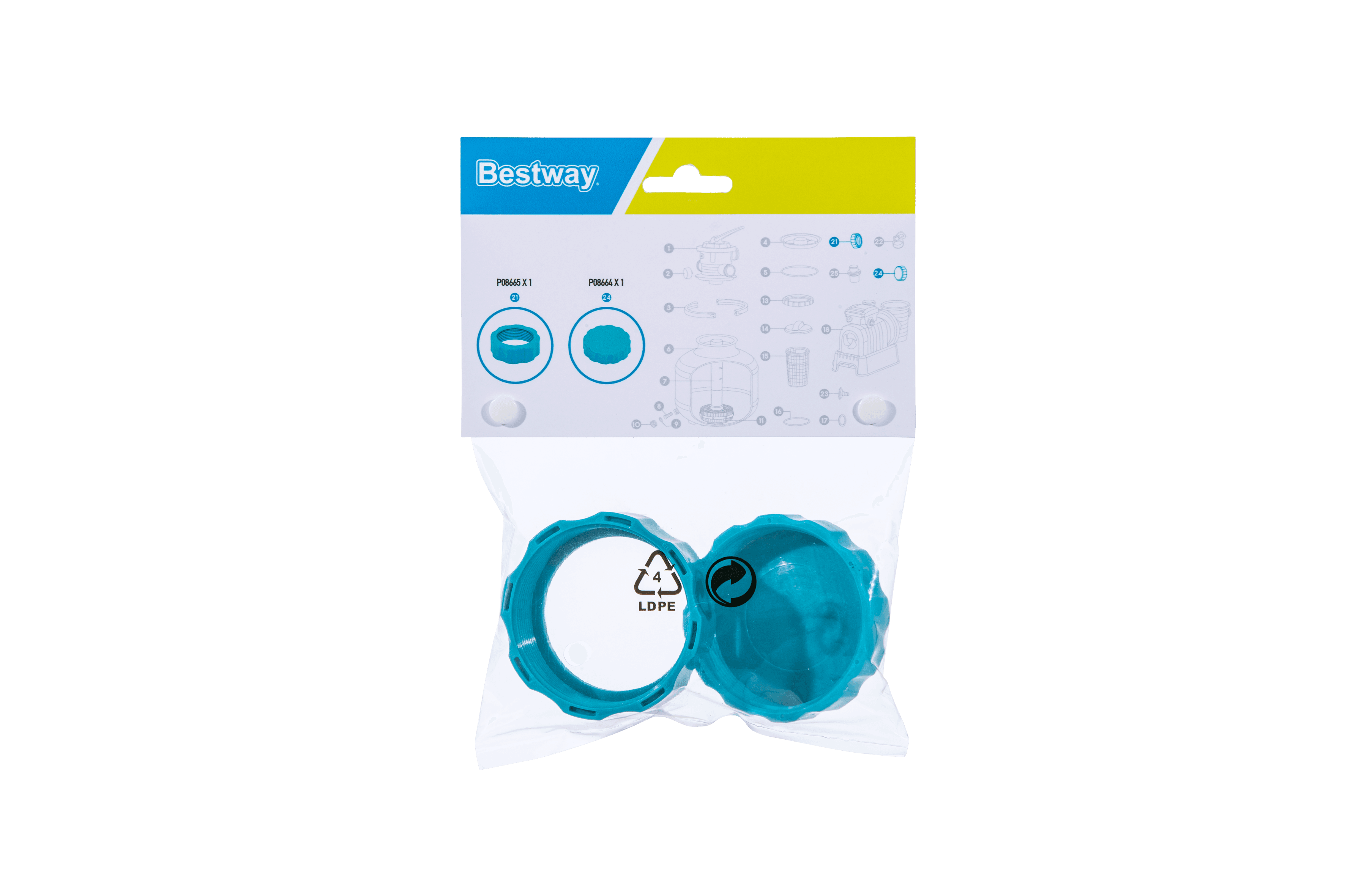 Ricambi pompe filtro Kit dado di adattamento filtro a sabbia e tappo di uscita scarico Bestway 1