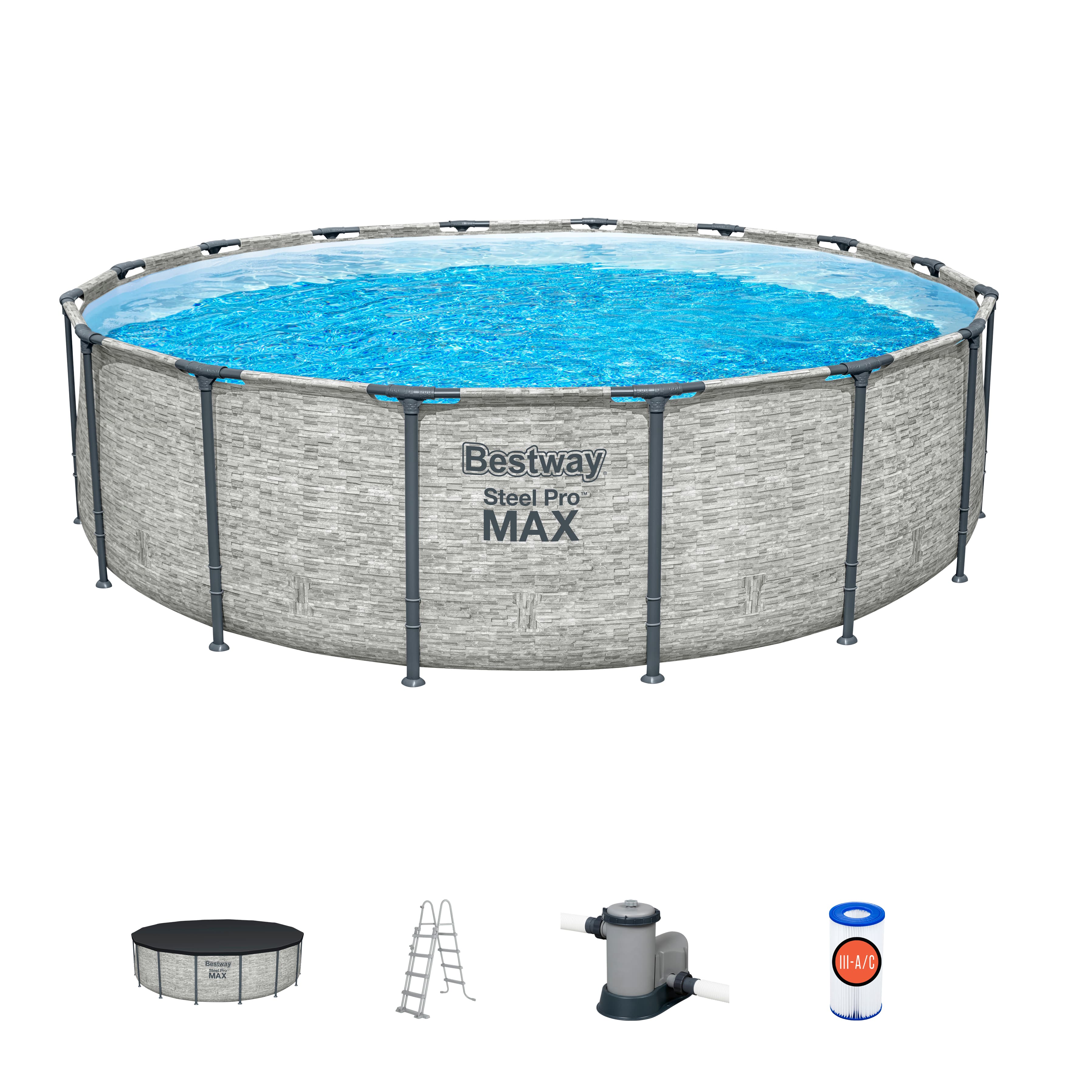 Piscine fuori terra Set piscina da 488x122 cm effetto pietra Bestway 1