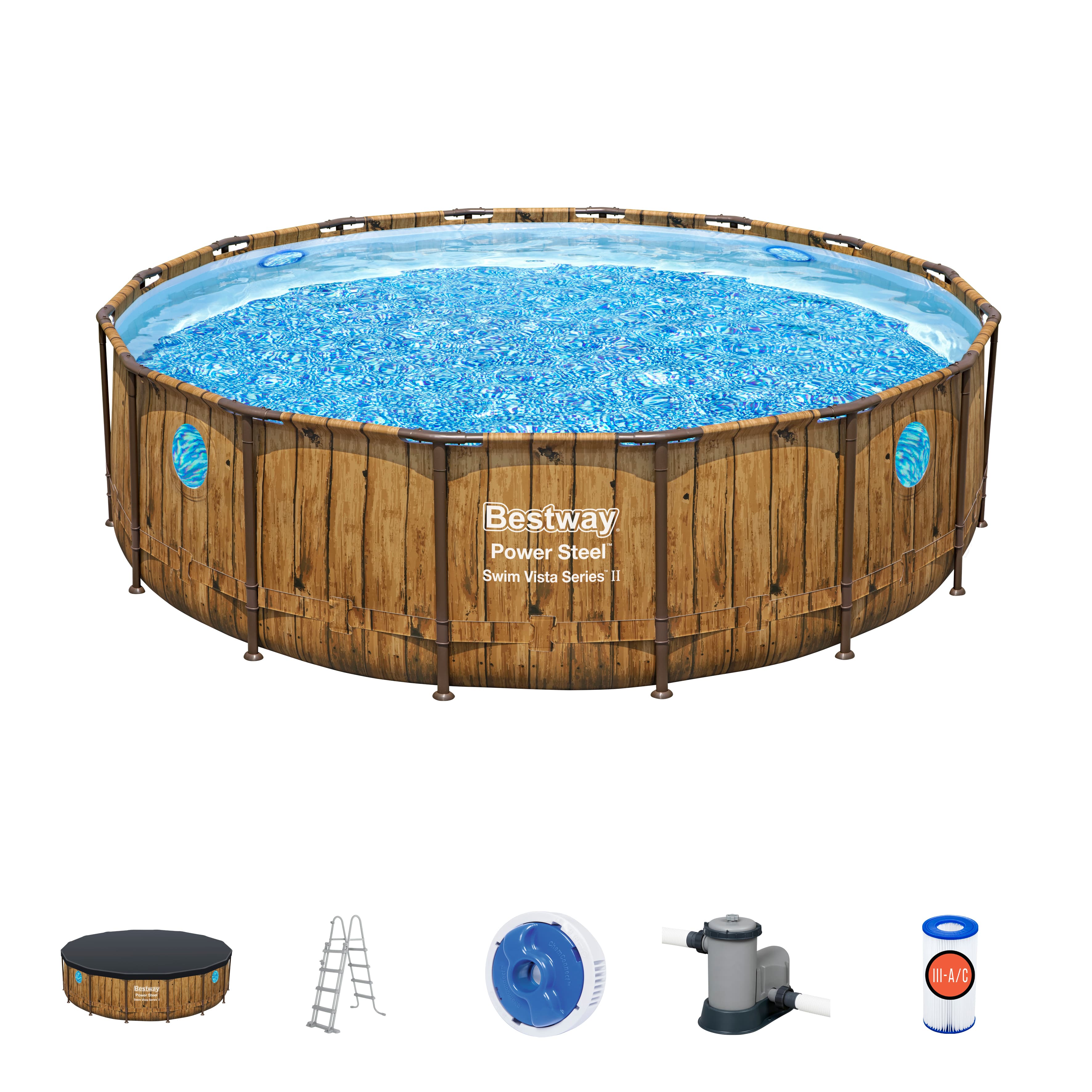 Piscine fuori terra Set piscina da 488x122 cm effetto legno Bestway 1