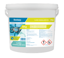 Trattamento chimico dell'acqua Cloro granulare 56% da 5 Kg per piscina Bestway 1