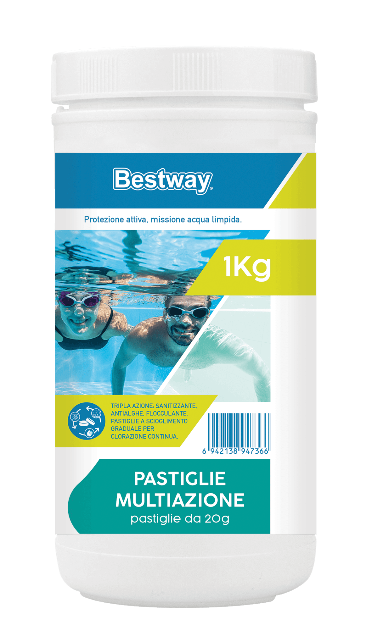 Trattamento chimico dell'acqua Pastiglie multiazione da 20 g (1 Kg) Bestway 1