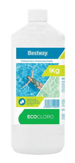 Trattamento chimico dell'acqua Eco-cloro per piscina da 1 kg Bestway 1