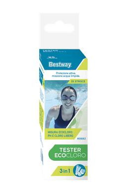 Trattamento chimico dell'acqua Tester Ecocloro 3 in 1, 25 strisce Bestway 2