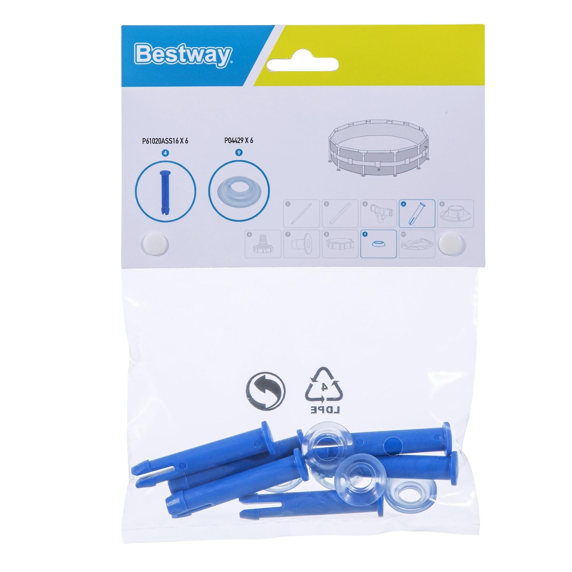 Ricambi Piscine e Spa Kit perni e guarnizioni per piscine fuori terra rotonde Steel Pro Bestway 1