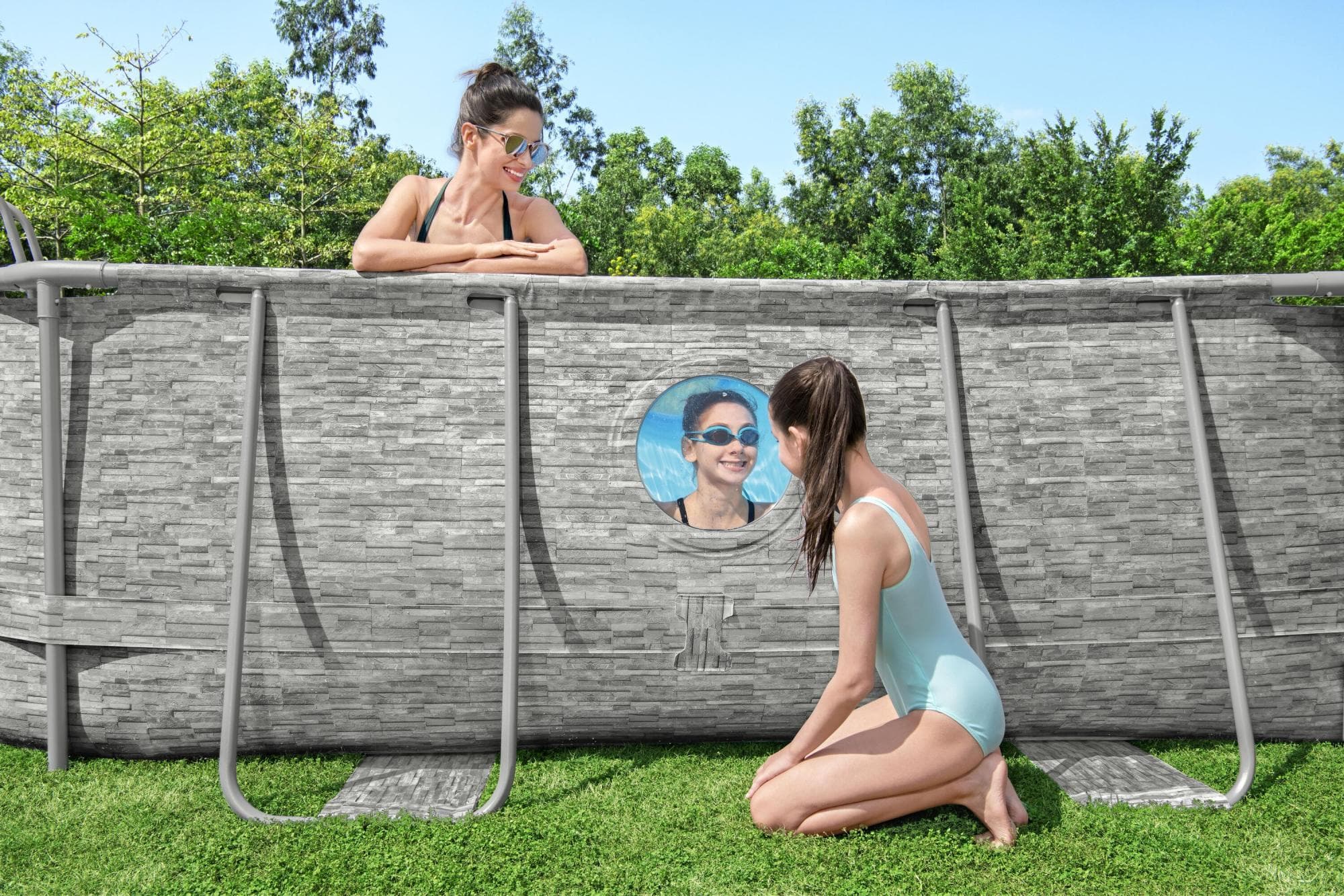 Piscine fuori terra Set piscina da 488x305x107 cm effetto pietra Bestway 4