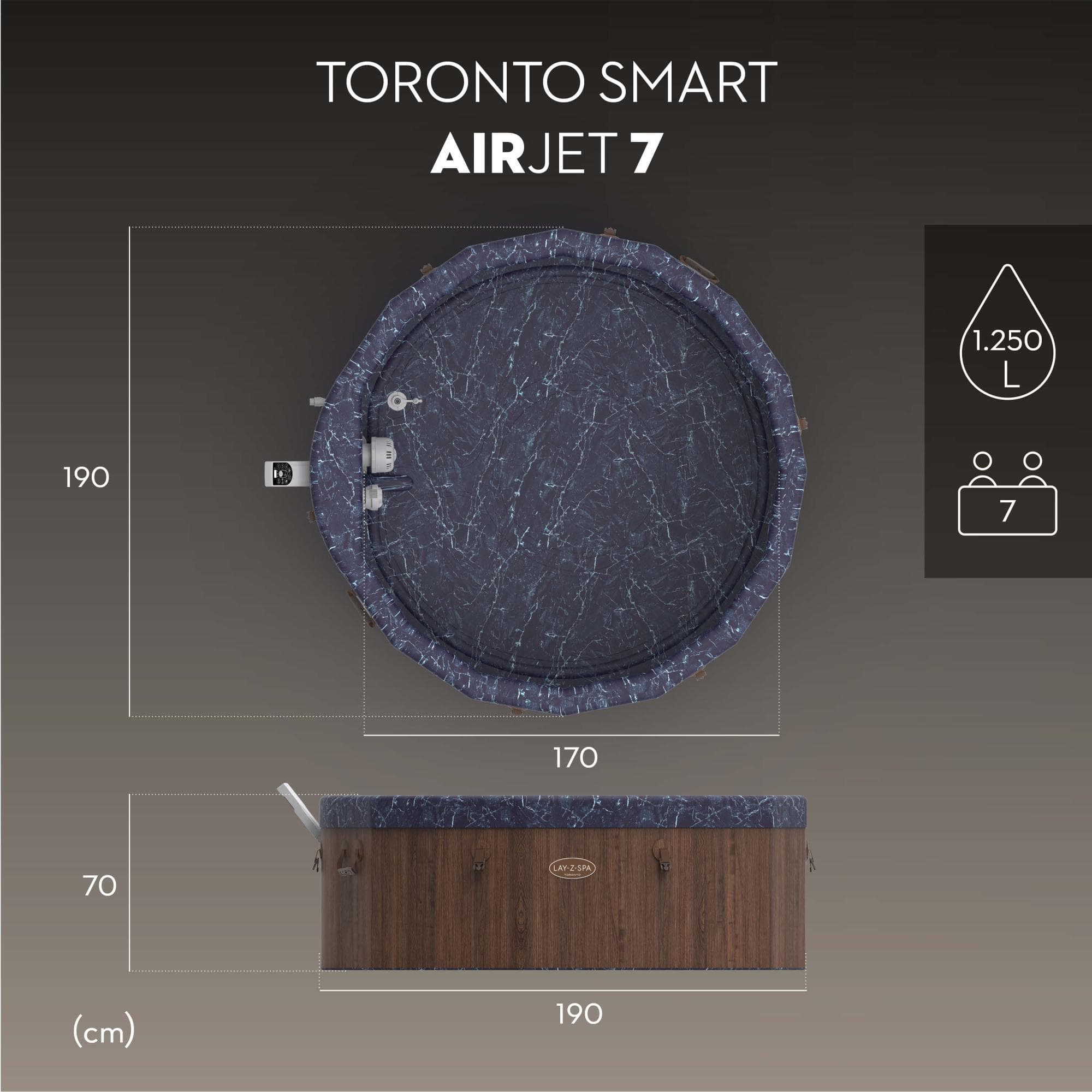 Idromassaggi gonfiabili Lay-Z-Spa Idromassaggio semirigido Lay-Z-Spa Toronto AirJet 5-7 persone Bestway 5