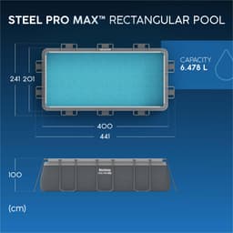 Piscine fuori terra Piscina solo struttura grigio scuro - 404x201x100 cm Bestway 8