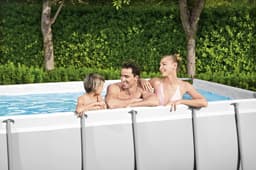Piscine fuori terra Piscina base struttura e liner rettangolare Power Steel  da 404x201x100 cm grigio chiaro Bestway 3