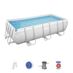 Piscine fuori terra Set piscina fuori terra rettangolare Power Steel  - 404x201x100 cm grigio chiaro Bestway 1