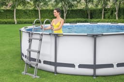 Piscine fuori terra Set piscina fuori terra rotonda Steel Pro MAX da 427x107 cm grigio chiaro Bestway 6