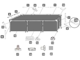 Ricambi Piscine e Spa Barra orizzontale D per piscina Steel Pro da 300x201x66 cm Bestway 3