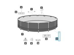 Ricambi Piscine e Spa Barra verticale per piscina rotonda Steel Pro MAX da 366x100 cm marrone Bestway 4