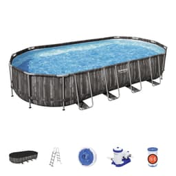 Piscine fuori terra Set piscina da 732x366x122 cm effetto legno scuro Bestway 1
