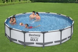 Piscine fuori terra Set piscina fuori terra rotonda Steel Pro MAX da 427x84 cm grigio chiaro Bestway 3