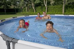 Piscine fuori terra Set piscina fuori terra rotonda Steel Pro MAX con misure 427x84 cm grigio chiaro Bestway 5