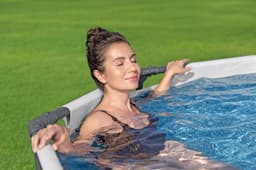 Piscine fuori terra Piscina base struttura e liner ovale Power Steel 427x250x100 cm grigio scuro Bestway 4