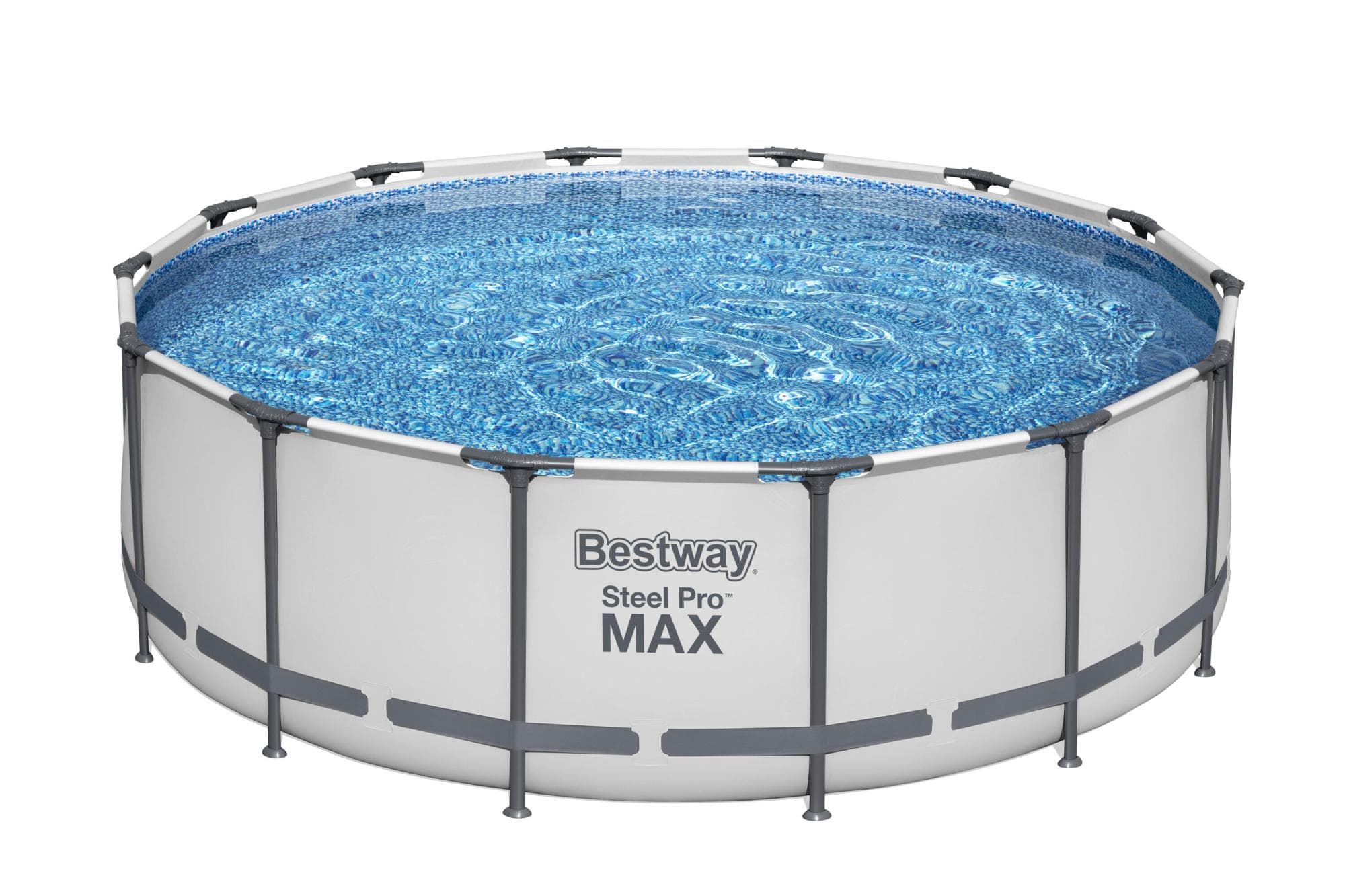 Piscine fuori terra Piscina base struttura e liner rotonda Steel Pro MAX da 427x122 cm grigio chiaro Bestway 1