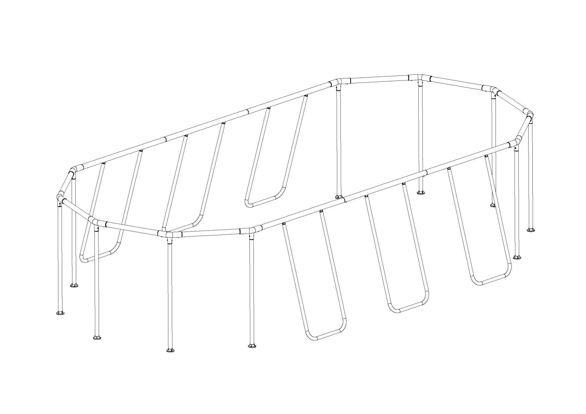 18'x9'x48"/5.49mx2.74mx1.22m Pool Frame