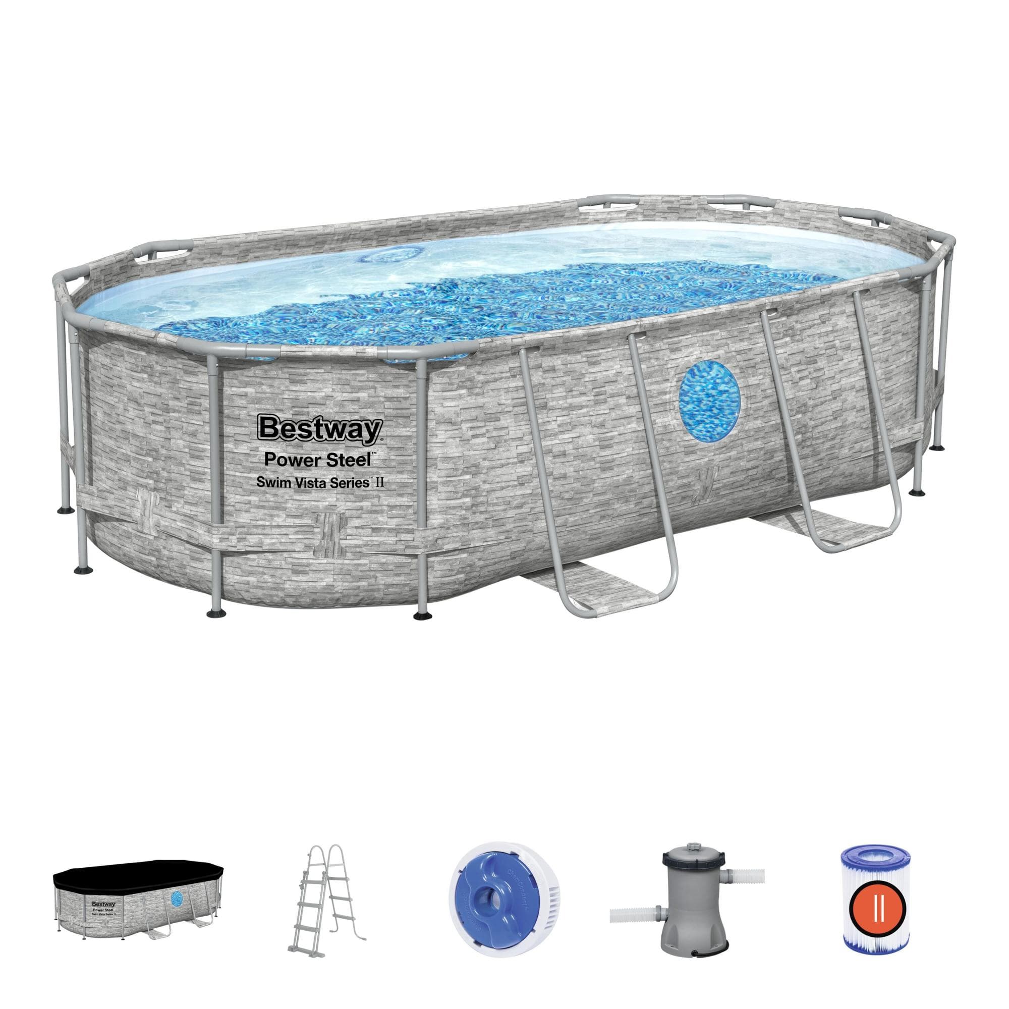 Piscine fuori terra Set piscina da 427x250x100 cm effetto rattan Bestway 1