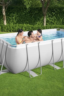 Piscine fuori terra Set piscina fuori terra rettangolare Power Steel  - 404x201x100 cm grigio chiaro Bestway 7