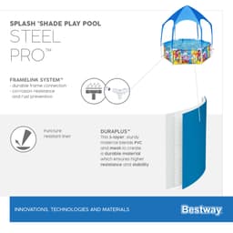 Giochi gonfiabili per bambini Piscinetta con parasole UV Careful Splash-in-Shade blu da 183x51 cm Bestway 7