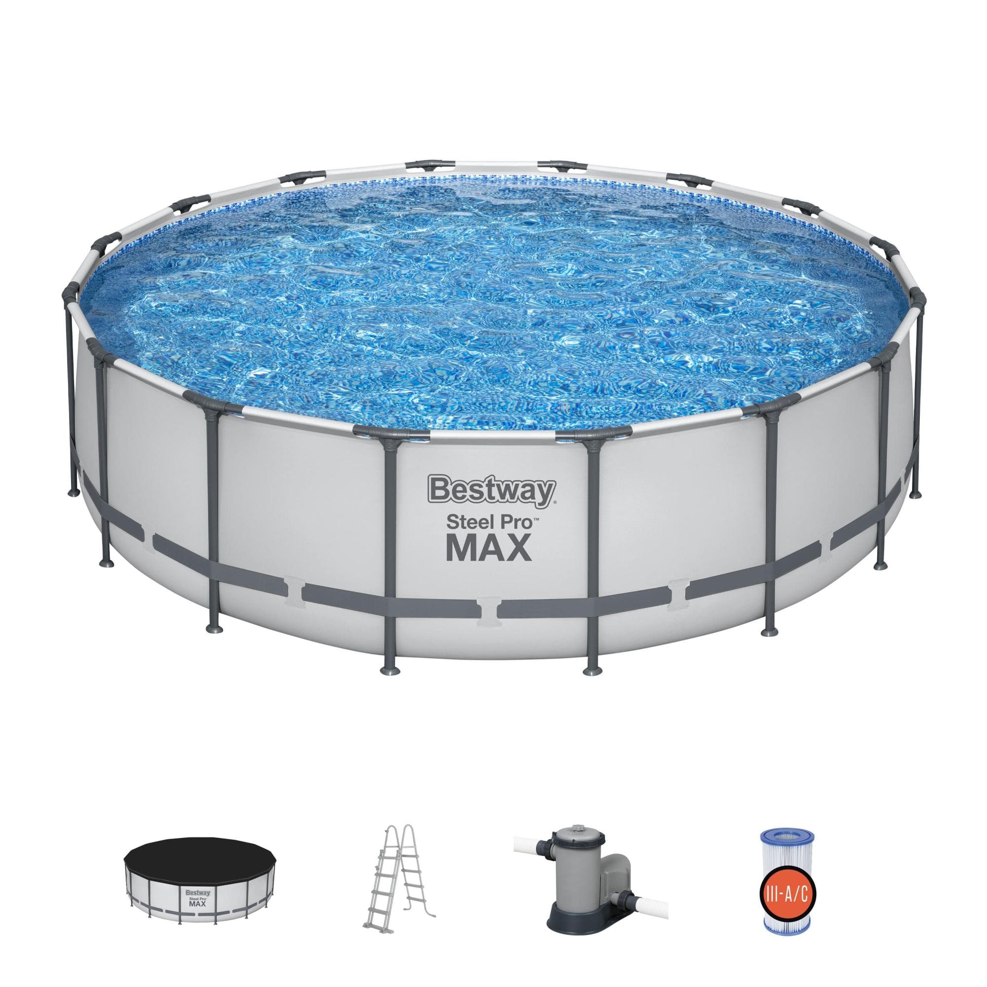 Piscine fuori terra Set piscina grigio chiaro da 488x122 cm Bestway 1