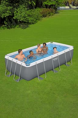 Piscine fuori terra Piscina base struttura e liner rettangolare Power Steel da 404x201x100 cm Bestway 6