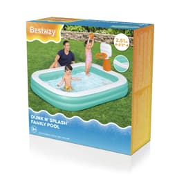 Giochi gonfiabili per bambini Piscina gonfiabile con canestro da 251x168x102 cm Bestway 4
