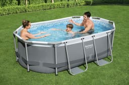 Piscine fuori terra Set piscina fuori terra ovale Power Steel da 305x200x84 cm grigio scuro Bestway 3
