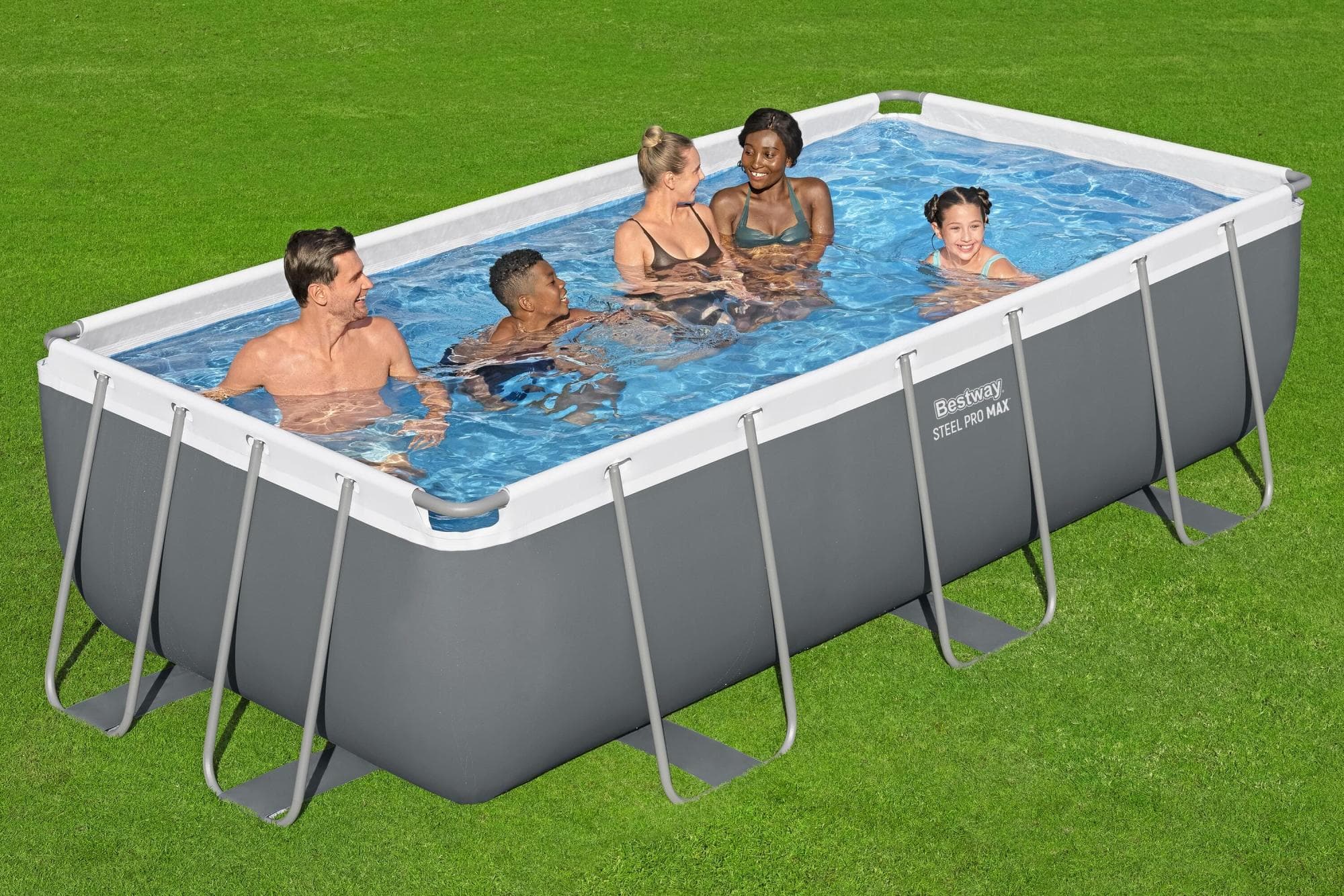 Piscine fuori terra Set piscina da 404x201x100 cm grigio scuro Bestway 2