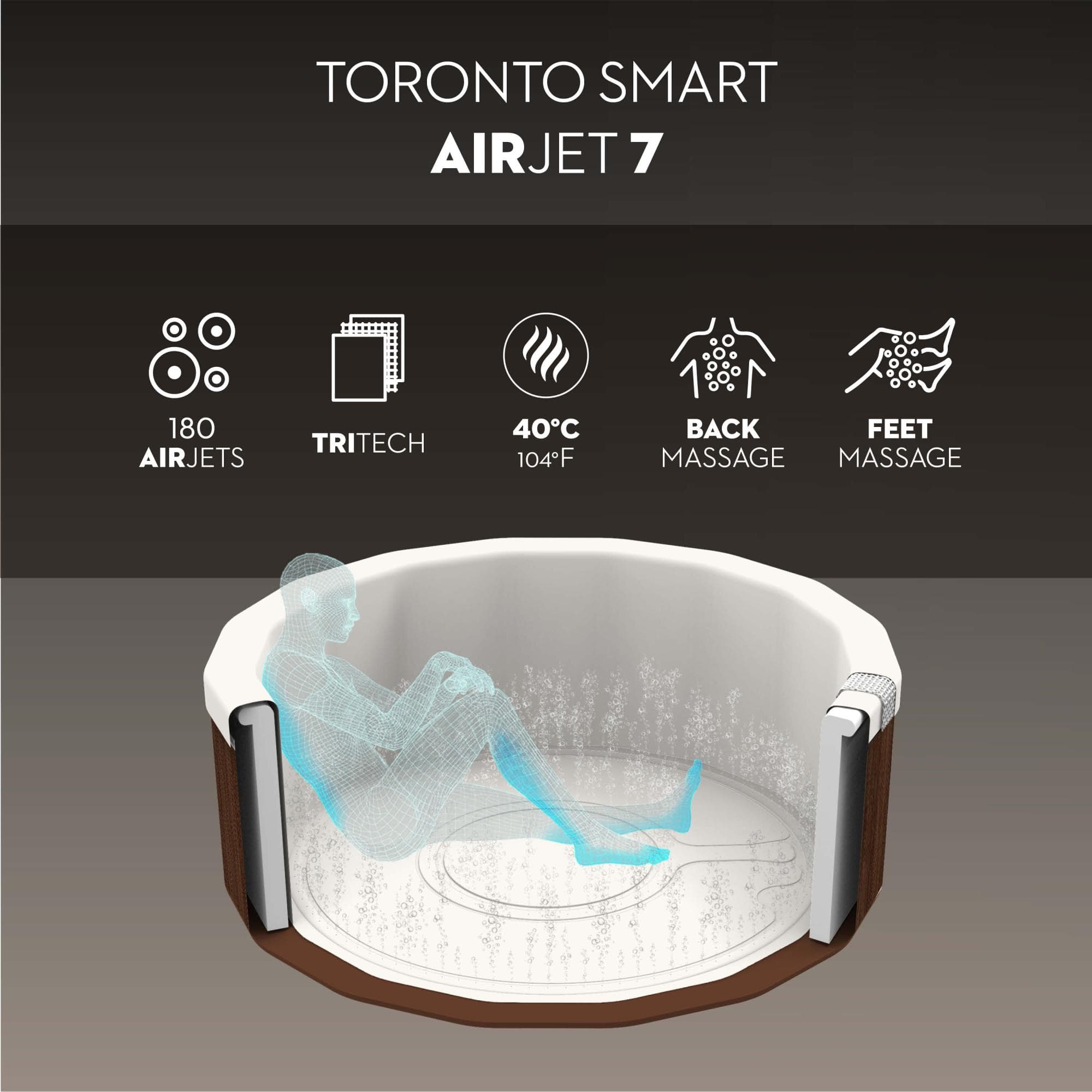Idromassaggi gonfiabili Lay-Z-Spa Idromassaggio semirigido Lay-Z-Spa Toronto AirJet 5-7 persone Bestway 4