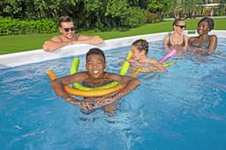 Piscine fuori terra Piscina base struttura e liner rettangolare Power Steel  da 404x201x100 cm grigio chiaro Bestway 5
