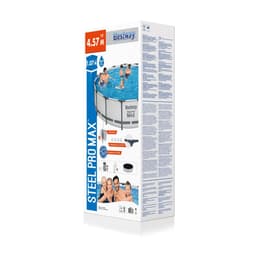 Piscine fuori terra Set piscina fuori terra rotonda Steel Pro MAX da 457x107 cm grigio chiaro Bestway 6