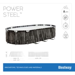 Piscine fuori terra Set piscina da 610x366x122 cm effetto legno scuro Bestway 9