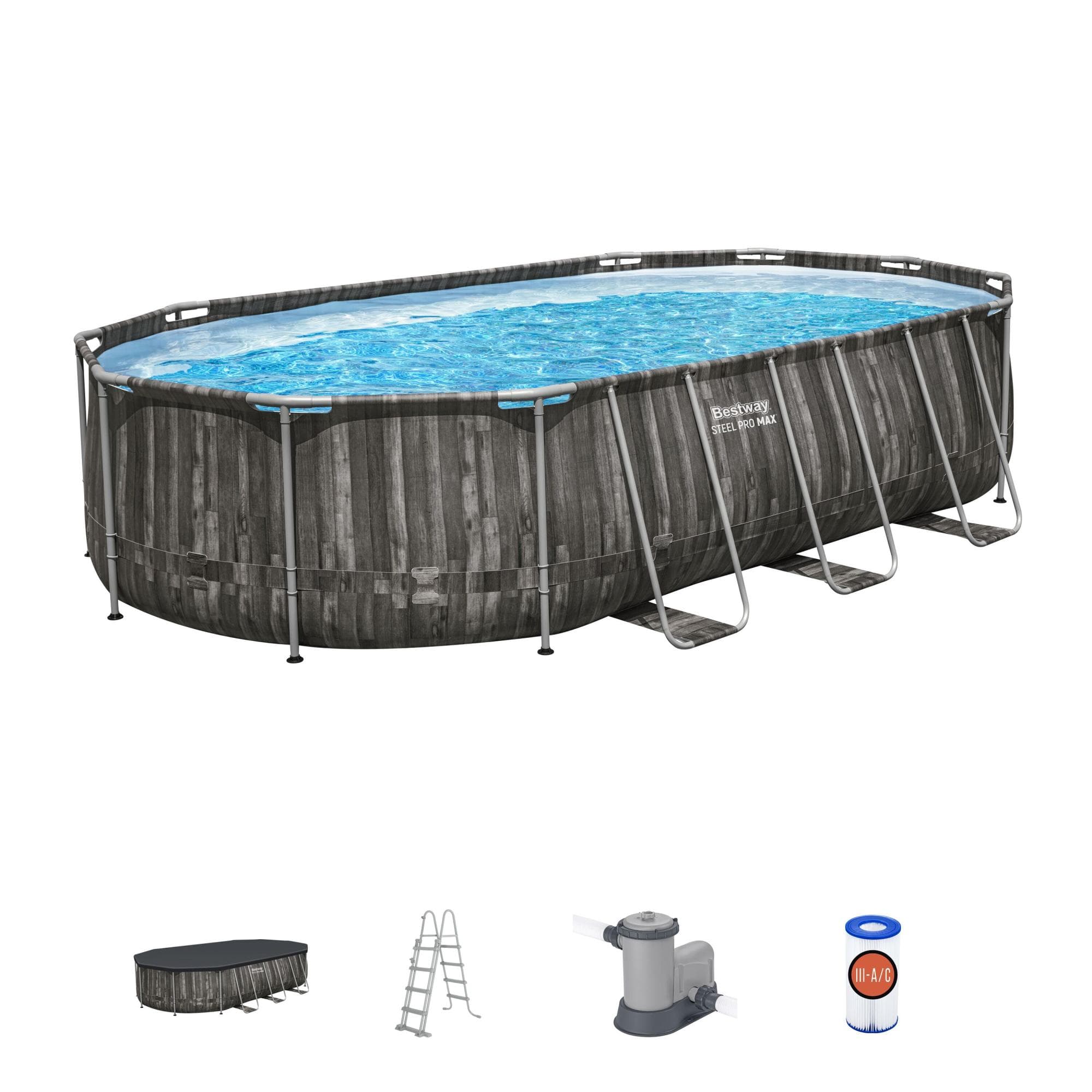 Piscine fuori terra Set piscina fuori terra Steel Pro Max da 610x366x122 cm Bestway 1