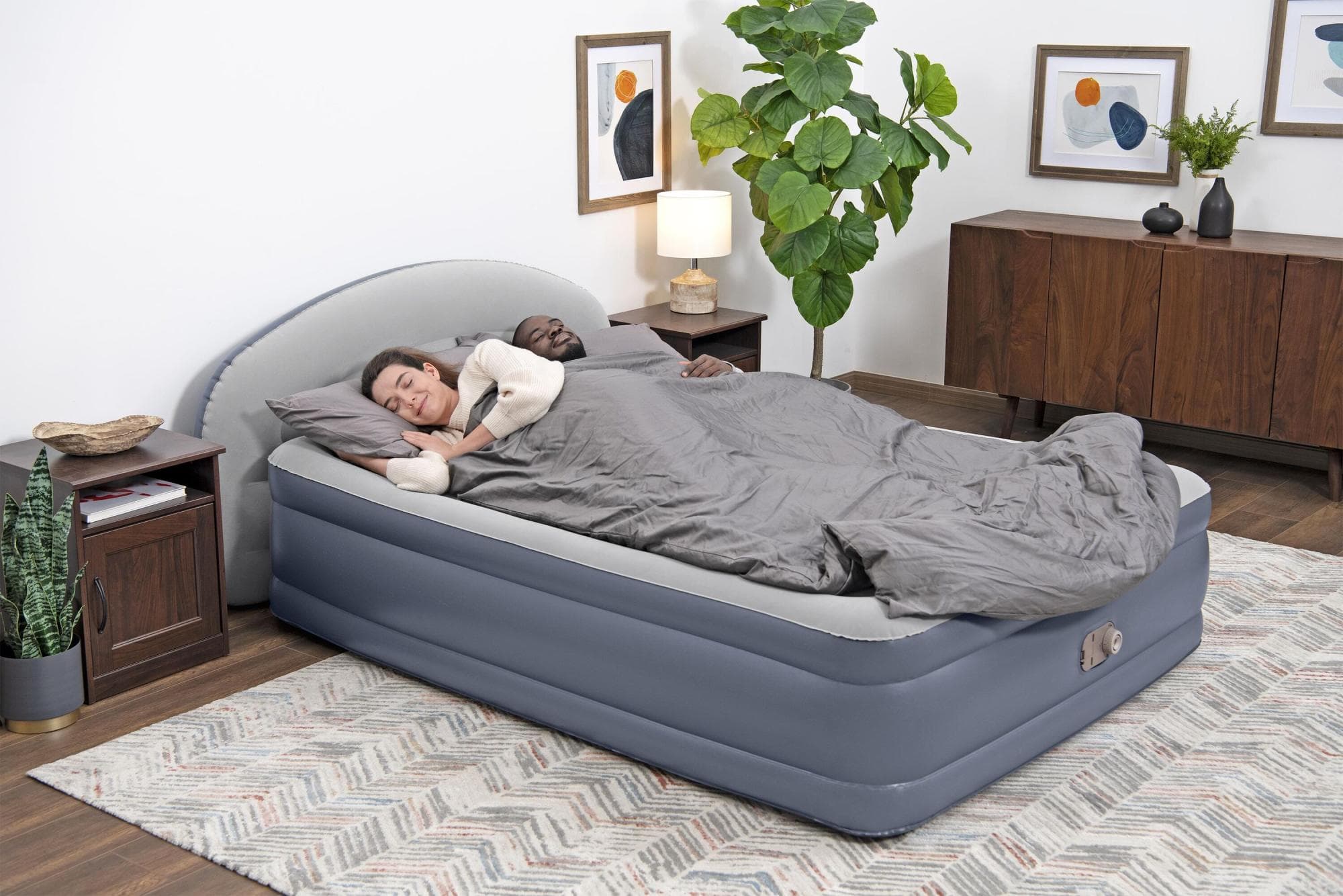 Materassi gonfiabili Materasso matrimoniale da 229x152x84 cm LongeLux con testiera Bestway 3