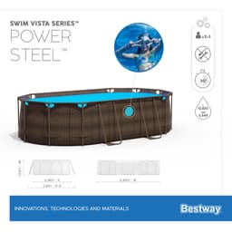 Piscine fuori terra Set piscina da 549x274x122 cm rattan marrone Bestway 9