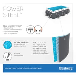 Piscine fuori terra Piscina base struttura e liner rettangolare Power Steel da 404x201x100 cm Bestway 8