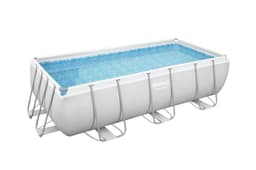 Piscine fuori terra Set piscina fuori terra rettangolare Power Steel  - 404x201x100 cm grigio chiaro Bestway 2