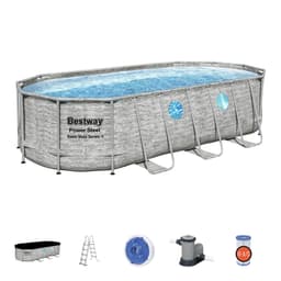 Piscine fuori terra Set piscina da 549x274x122 cm effetto pietra Bestway 1