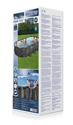 Piscine fuori terra Set piscina da 610x366x122 cm effetto legno scuro Bestway 8