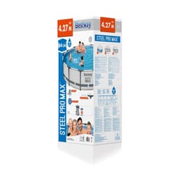 Piscine fuori terra Set piscina fuori terra rotonda Steel Pro MAX con misure 427x84 cm grigio chiaro Bestway 6