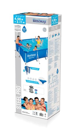 Piscine fuori terra Set piscina fuori terra rettangolare Steel Pro da 400x211x81 cm blu Bestway 6