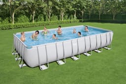 Piscine fuori terra Set piscina fuori terra rettangolare Power Steel - 732x366x132 cm grigio chiaro Bestway 3