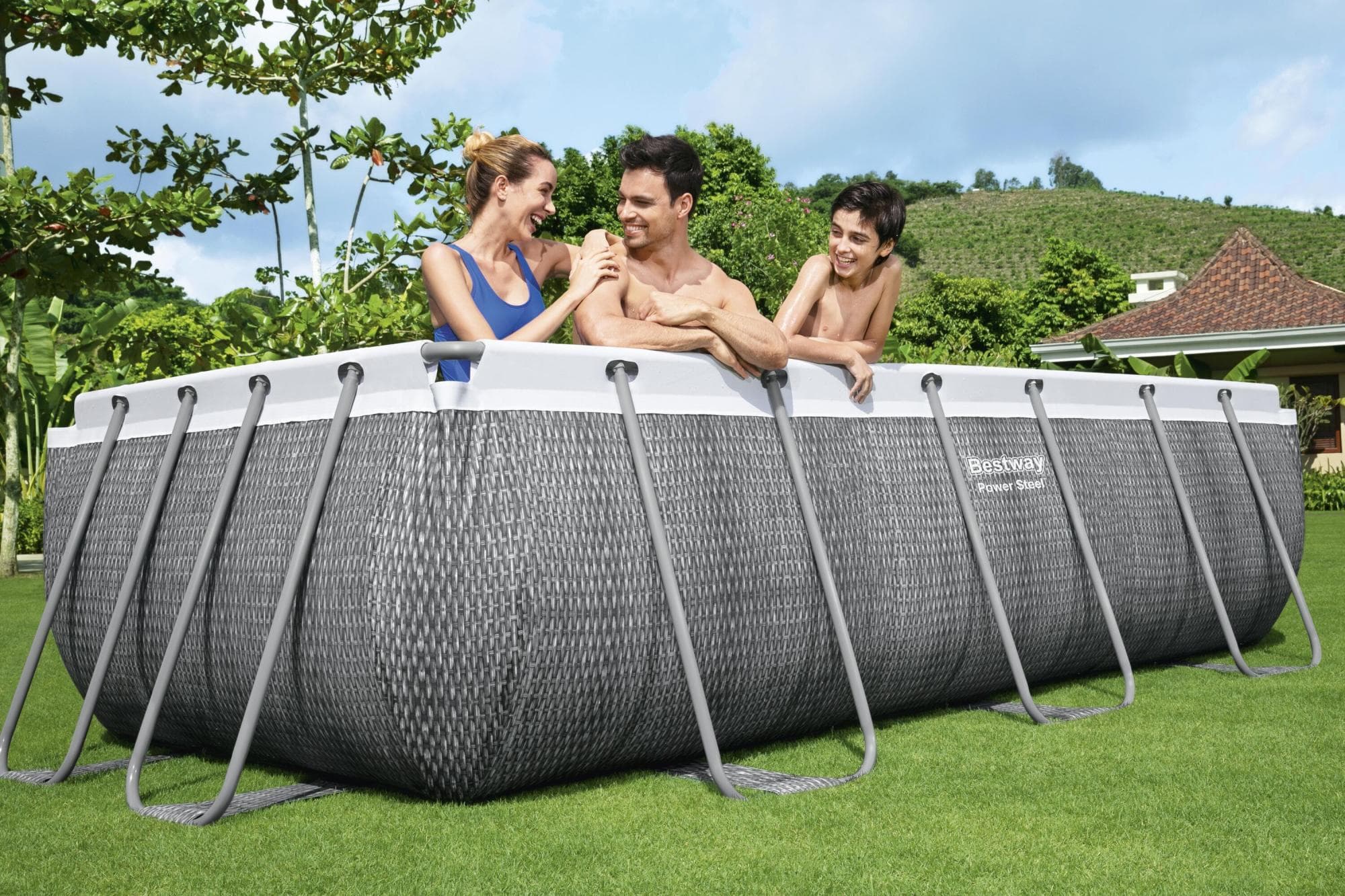 Piscine fuori terra Set piscina da 404x201x100 cm rattan grigio Bestway 4