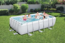 Piscine fuori terra Piscina base struttura e liner rettangolare Power Steel  da 404x201x100 cm grigio chiaro Bestway 6