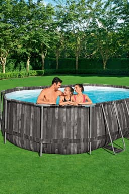 Piscine fuori terra Set piscina da 610x366x122 cm effetto legno scuro Bestway 6